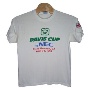 Vintage 1998 USA Vs. Russia Davis Cup NEC T‎ Shirt Large Atlanta GA Tennis USTA